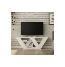 Mueble de TV Moderno con Estantes en Color Blanco 110x30x40 cm - Soporte de TV Elegante para Salón