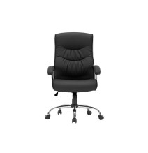 Silla de Oficina Estilo Manager en Piel Sintética Negra - 120/110x74x65 cm, Elegancia y Comodidad