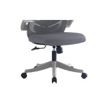 Silla de Oficina Ergonómica con Malla de Tela Gris, Reposabrazos y Gran Resistencia - 100/90x52x50 cm, Comodidad y Durabilidad